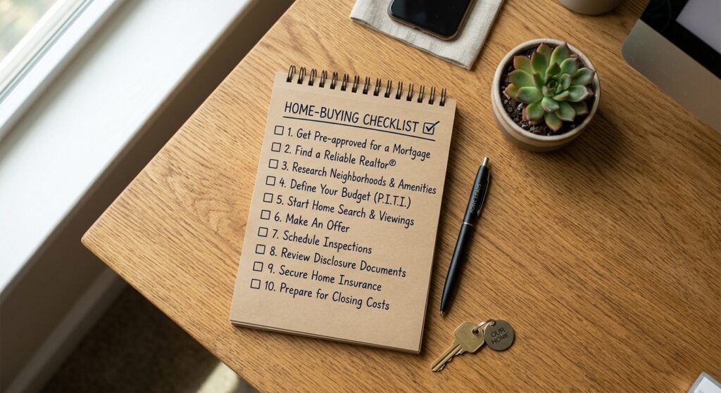 Checklist with tips for buying a home in a competitive real estate market like Anderson CA